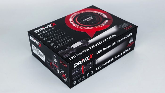 LED лампи автомобільні з лінзою DriveX LE-07 H11 6000K 55W 9-32V
