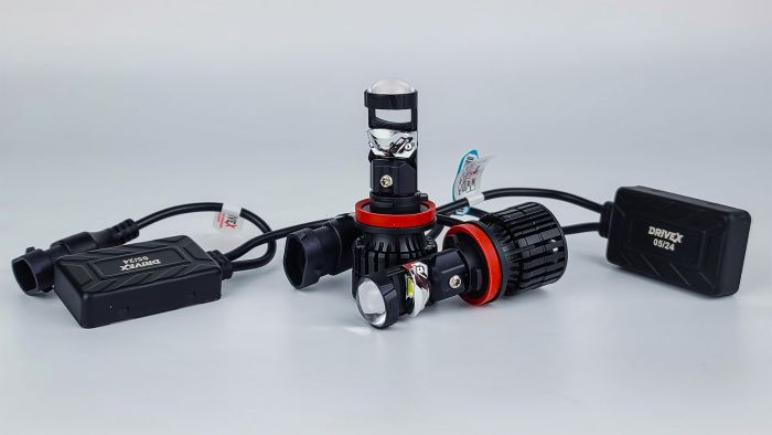 LED лампи автомобільні з лінзою DriveX LE-07 H11 6000K 55W 9-32V