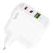 Мережевий зарядний пристрій HOCO C115A Header PD65W  GaN three-port(2C1A) charger White (6931474798312)