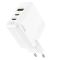 Мережевий зарядний пристрій HOCO C115A Header PD65W  GaN three-port(2C1A) charger White (6931474798312)