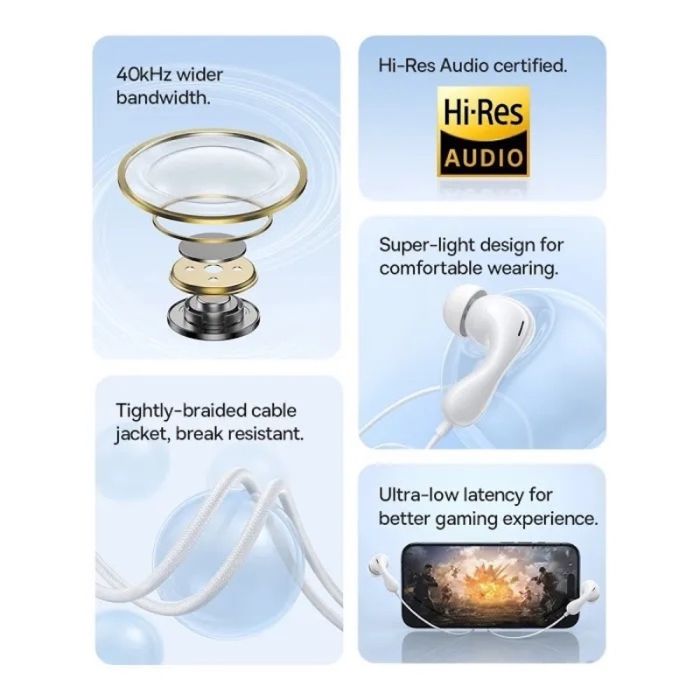 Навушники дротові Baseus Encok HZ20 (3.5mm)  Moon White (A00171500213-00)