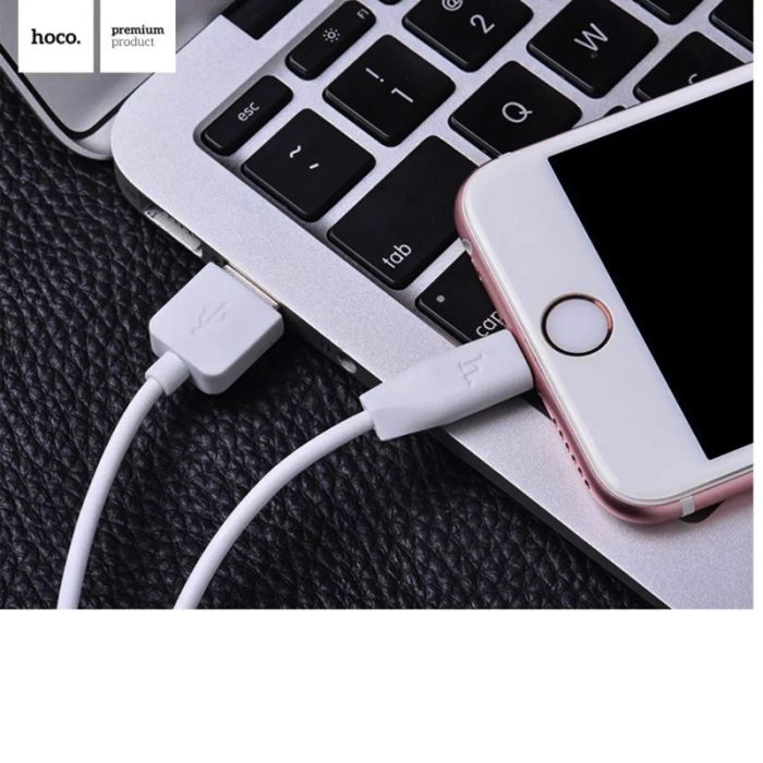Кабель HOCO X1 USB to iP 2.4A, 2m, PVC, PVC connectors, White (6957531032014)
