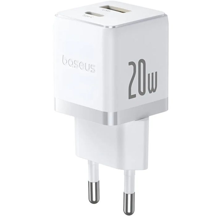 Мережевий зарядний пристрій Baseus Palm Fast Charger C+U 20W EU Moon White (P10111608213-00)