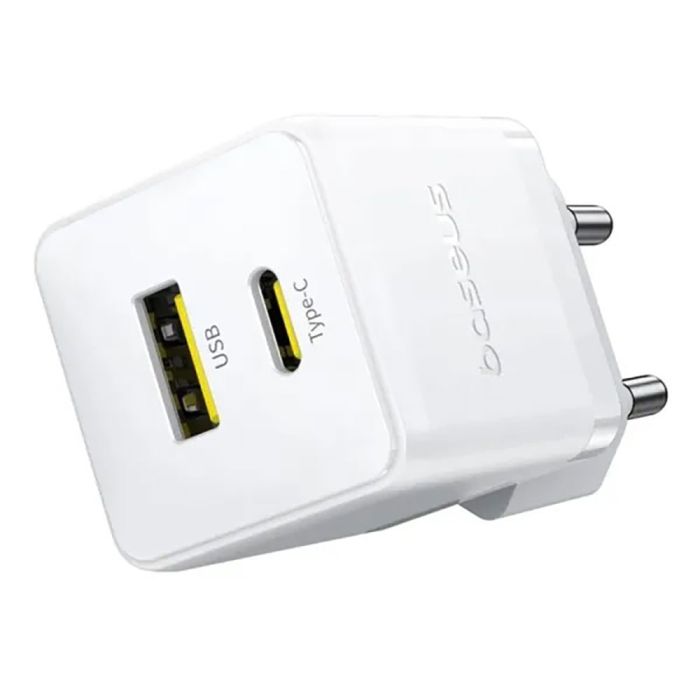 Мережевий зарядний пристрій Baseus Palm Fast Charger C+U 20W EU Moon White (P10111608213-00)
