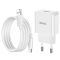 Мережевий зарядний пристрій з кабелем HOCO C106A Leisure single port charger set(Type-C) White (6931474783912)