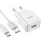 Мережевий зарядний пристрій з кабелем HOCO C106A Leisure single port charger set(Type-C) White (6931474783912)
