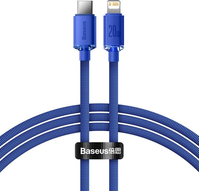 Кабель Baseus Crystal Shine Series Fast Charging Data Cable Type-C to iP 20W 2m Blue (CAJY000303)