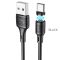 Кабель HOCO X52 USB to Type-C 3A, 1m, PVC, PVC connectors, magnetic, Black (6931474735546)