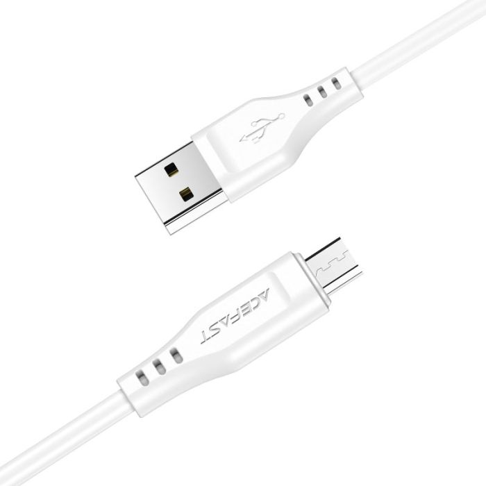 Кабель ACEFAST C3-09 USB to Micro 2,4A, 1.2m, TPE, TPE connectors, White (6974316280897)