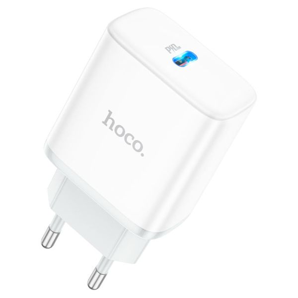 Мережевий зарядний пристрій HOCO C104A Stage single port PD20W charger White (6931474782892)