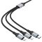 Кабель HOCO X102 Fresh 3-in-1 charging data cable (iP+Micro+Type-C) Black (6942007608794)