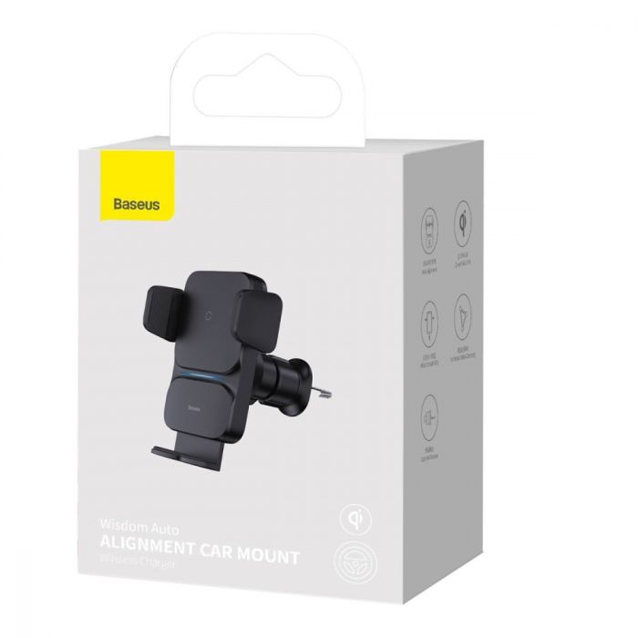 Автотримач для телефона з БЗП Baseus Wisdom Auto Alignment 15W Black (CGZX000001)