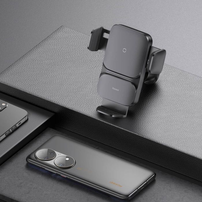 Автотримач для телефона з БЗП Baseus Wisdom Auto Alignment 15W Black (CGZX000001)