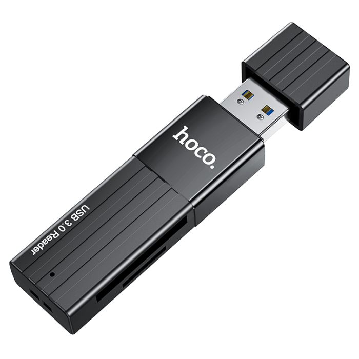 USB-хаб HOCO HB20 Mindful 2-in-1card reader(USB3.0) Black (6931474735218)