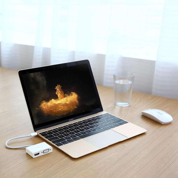 USB-хаб UGREEN USB Type C to HDMI + VGA Converter (White) (UGR-30843)