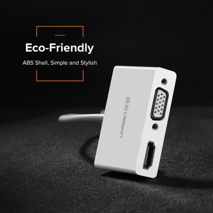 USB-хаб UGREEN USB Type C to HDMI + VGA Converter (White) (UGR-30843)
