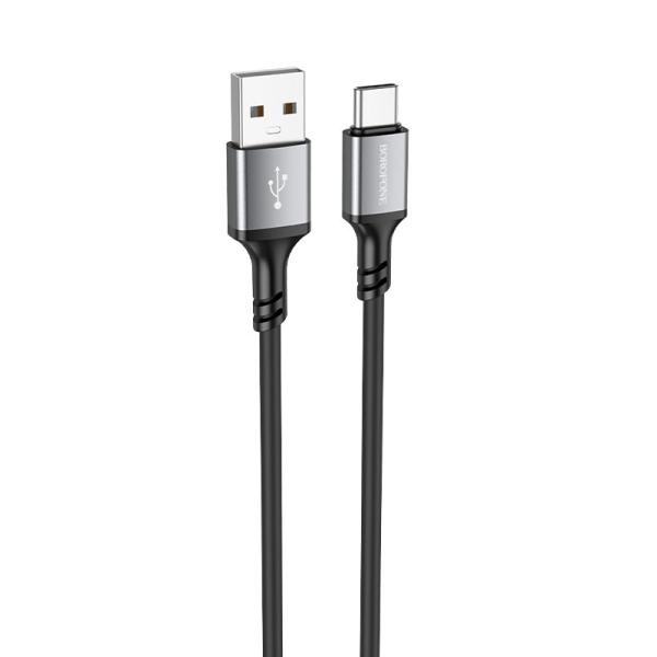 Кабель BOROFONE BX83 Type-C Famous silicone charging data cable Black (6974443386417)