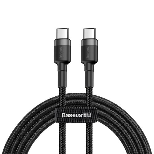 Кабель Baseus Cafule PD2.0 60W flash charging USB cableType-C-Type-C (20V 3A)2M Gray+Black (CATKLF-HG1)