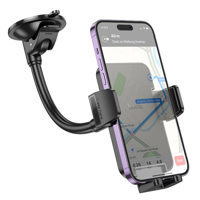 Автотримач для телефона HOCO H38 Cheetah car holder(windshield) Black (6942007617208)