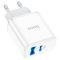 Мережевий зарядний пристрій HOCO C105A Stage dual port PD20W+QC3.0 charger White (6931474782946)