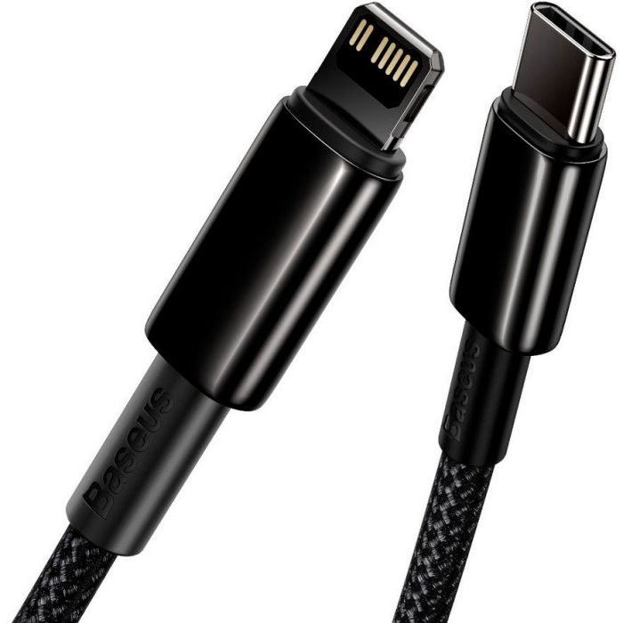 Кабель Baseus Tungsten Gold Fast Charging Data Cable Type-C to iP PD 20W 1m Black (CATLWJ-01)