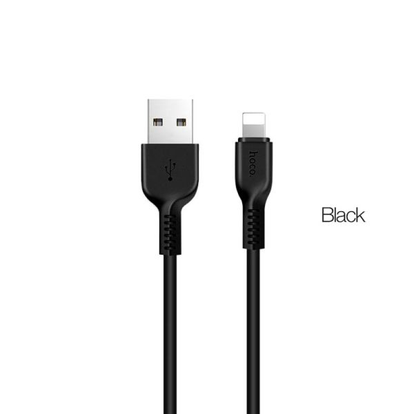 Кабель HOCO X20 USB to iP 2A, 2m, PVC, TPE connectors, Black (6957531068860)