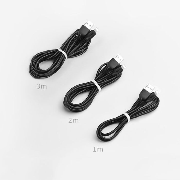 Кабель HOCO X20 USB to iP 2A, 2m, PVC, TPE connectors, Black (6957531068860)