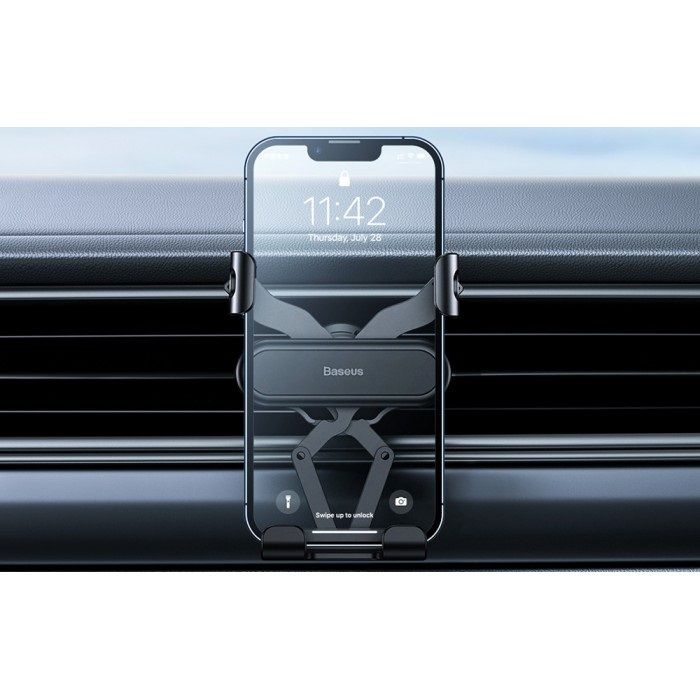 Автотримач для телефона Baseus Stable Gravitational Car Mount Lite (Air Outlet Version) black (SUWX010001)