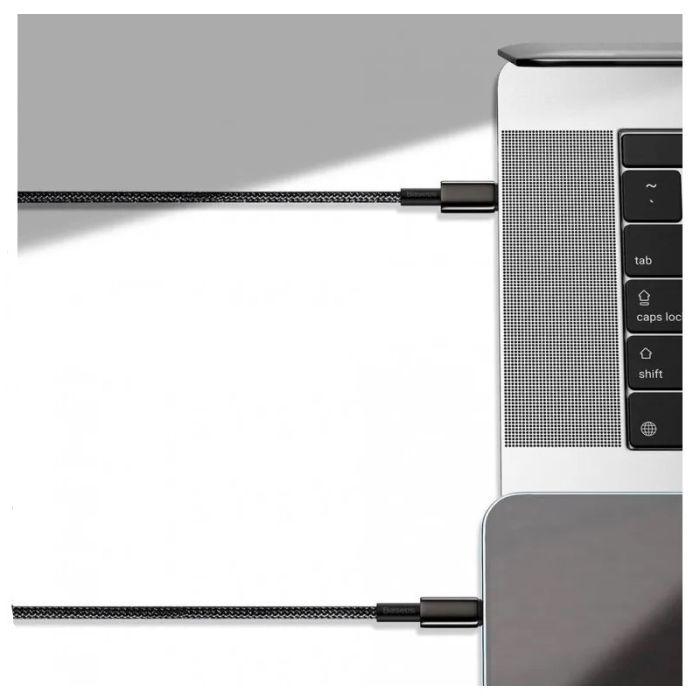 Кабель Baseus Tungsten Gold Fast Charging Data Cable Type-C to Type-C 100W 2m Black (CATWJ-A01)