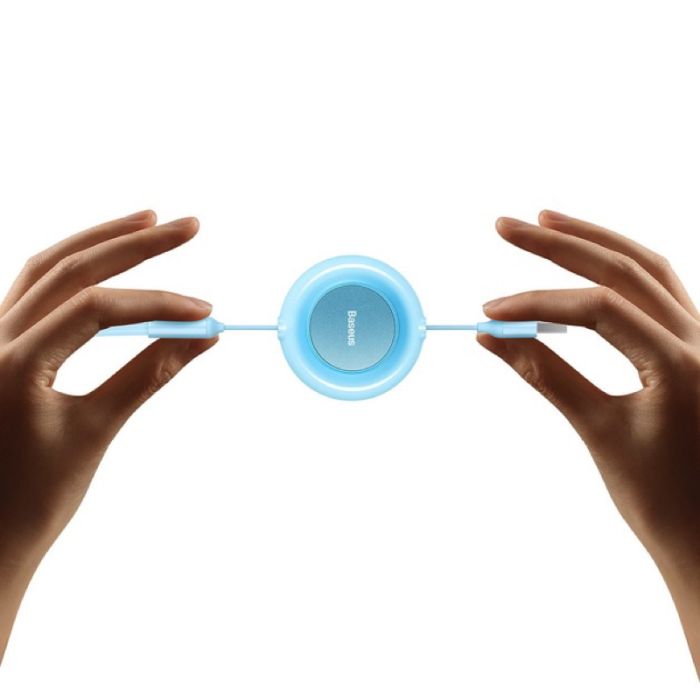 Кабель Baseus Bright Mirror 2 Series Retractable 3-in-1 Fast Charging  Data Cable USB to M+L+C 3.5A 1.1m Sky Blue (CAMJ010017)