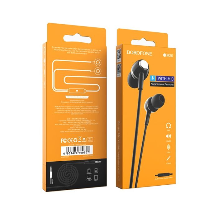 Навушники дротові BOROFONE BM36 (3.5mm) Black (6931474709691)