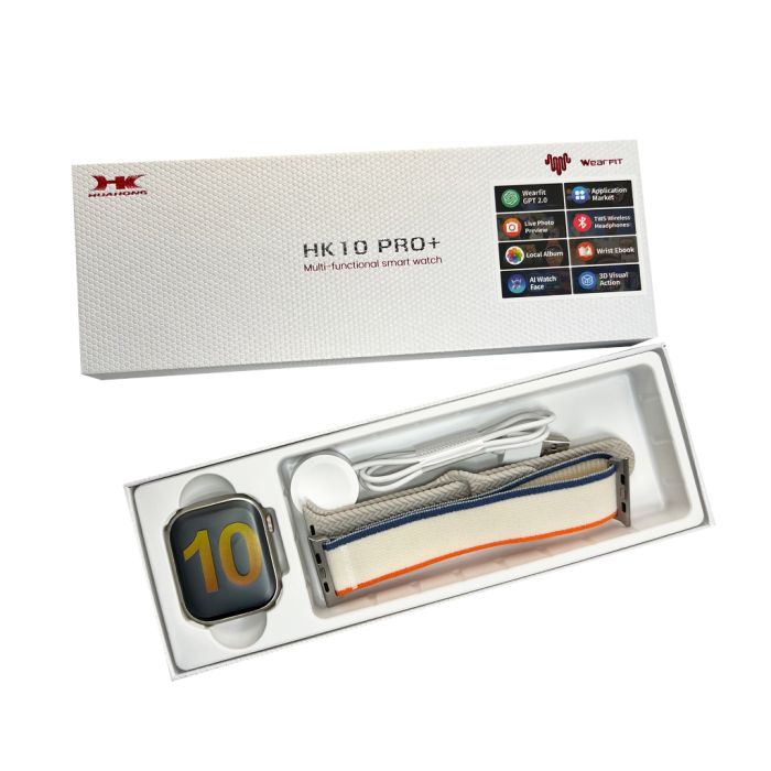 Смарт-годинник HK 10 Pro Plus 46mm. 260 mAh. IP67+Amoled Grey+Gold (HK10P+3Grey)