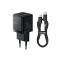 Мережевий зарядний пристрій Baseus Palm Fast Charger C+U 20W EU Cluster Black (with Baseus Mini White Cable USB-C to USB-C 60W (20V/3A) 1m Cluster Bla (P10111608113-01)