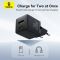 Мережевий зарядний пристрій Baseus Palm Fast Charger C+U 20W EU Cluster Black (with Baseus Mini White Cable USB-C to USB-C 60W (20V/3A) 1m Cluster Bla (P10111608113-01)