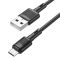 Кабель HOCO X83 USB to Micro 2.4A, 1m, PVC, PVC connectors, Black (6931474770882)