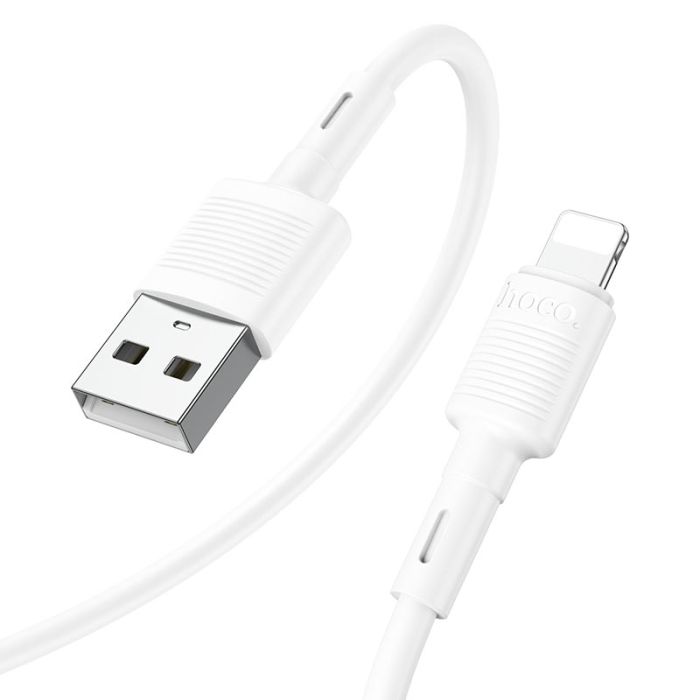 Кабель HOCO X83 USB to iP 2.4A, 1m, PVC, PVC connectors, White (6931474770875)