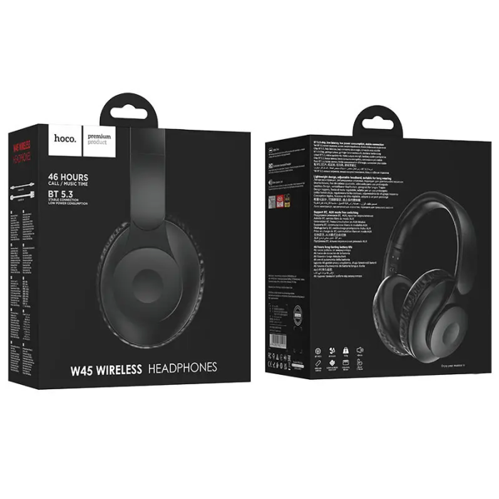 Бездротові накладні навушники HOCO W45 Enjoy BT headset Black (6942007601191)