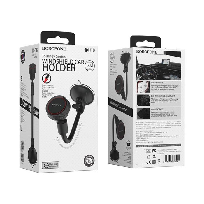 Автотримач для телефона BOROFONE BH18 Journey series in-car phone holder, carbon fiber pattern durable (6931474711021)
