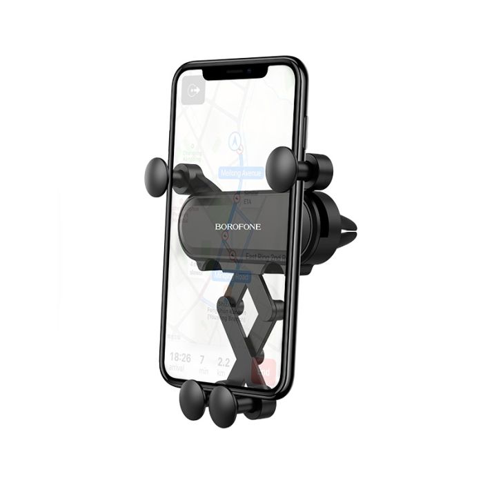 Автотримач для телефона BOROFONE BH18 Journey series in-car phone holder, carbon fiber pattern durable (6931474711021)