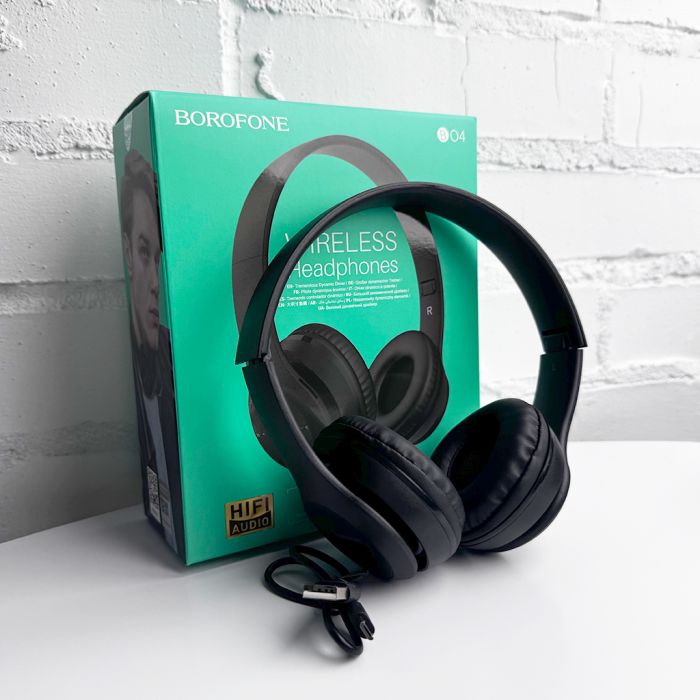 Бездротові накладні навушники BOROFONE BO4 Charming rhyme wireless headphones, Black (6931474709882)