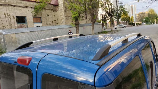 Хромированные Рейлинги (Пластиковые Ножки) Стандартная база, металлические ножки для Fiat Doblo I 2005-2010 гг