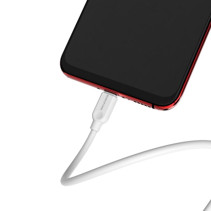 Кабель BOROFONE BX14 USB to Micro 2.4A, 1m, PVC, TPE connectors, White (6957531089988)