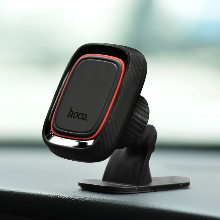 Автотримач для телефона HOCO CA24 Lotto series magnetic automotive center adsorbed holder Black (6957531065593)