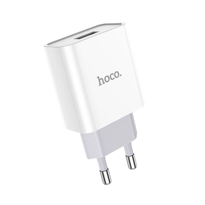 Мережевий зарядний пристрій з кабелем HOCO C81A Asombroso single port charger set(Micro) 10.5W White (6931474727954)