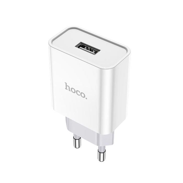 Мережевий зарядний пристрій з кабелем HOCO C81A Asombroso single port charger set(Micro) 10.5W White (6931474727954)