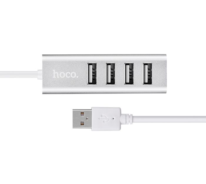 USB-хаб HOCO HB1 4USB Line machine Silver (6957531038146)