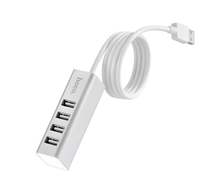 USB-хаб HOCO HB1 4USB Line machine Silver (6957531038146)