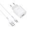 Мережевий зарядний пристрій з кабелем HOCO C72Q Glorious single port QC3.0 charger set(Micro) 18W White (6931474732538)