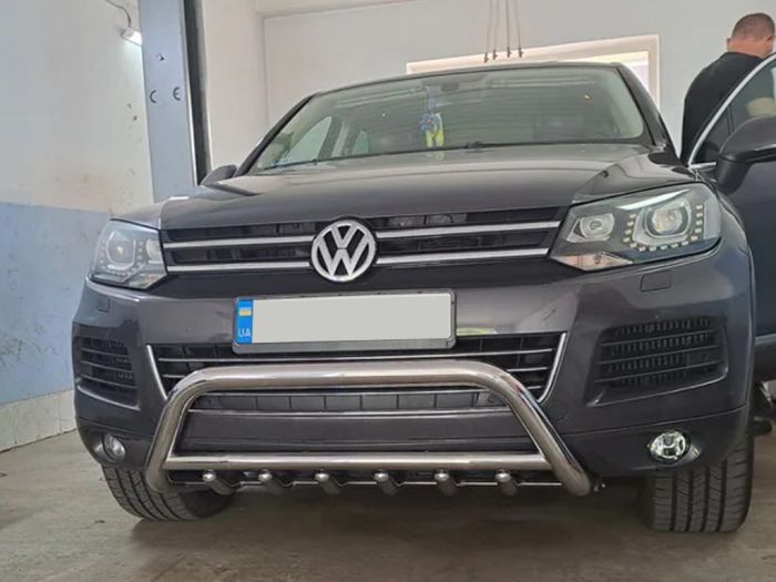 Кенгурятник WT003 (нержавейка) для Volkswagen Touareg 2010-2018 гг