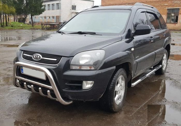 Кенгурятник WT003 (нержавейка) для Kia Sportage 2004-2010 гг